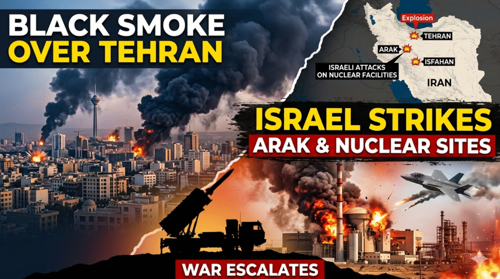 Black Smoke Over Tehran & Isfahan: Israel Strikes Arak Heavy-Water Plant & Nuclear Sites as War Escalates
