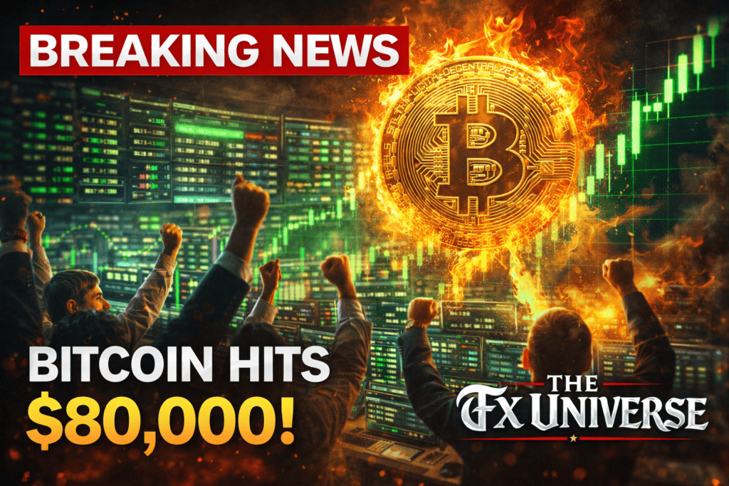 Bitcoin hits $80,000 during massive crypto market rally, shocking investors worldwide.