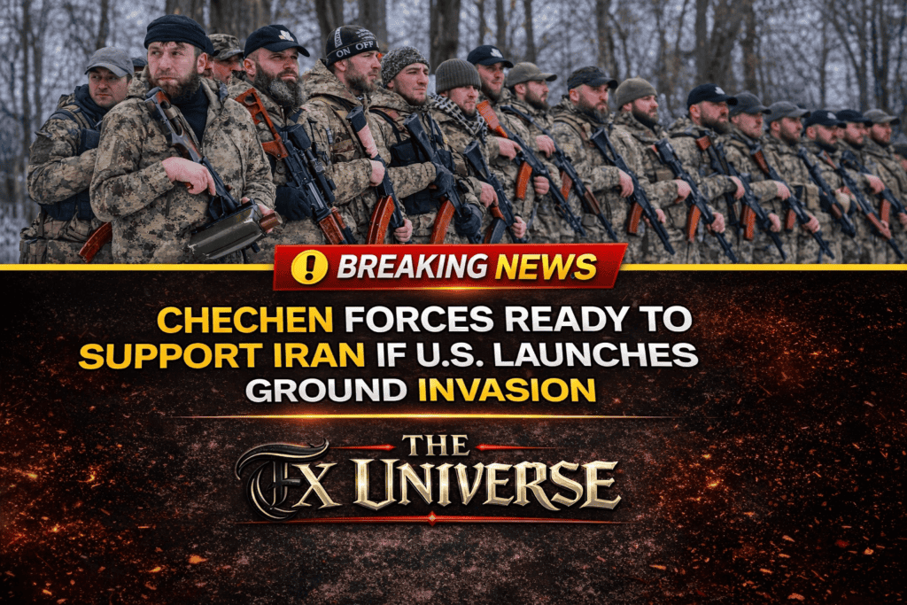 Chechen soldiers prepared to assist Iran if the U.S. initiates a ground invasion, highlighting regio.